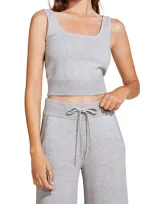 Eberjey Recycled Cropped Sweater Tank In Heather Grey