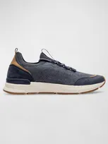 Rodd & Gunn Men's Gunn Flow Knit Runner Sneakers In Denim