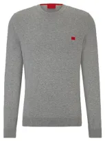 Hugo Organic-cotton Sweater With Red Logo Label