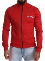 Dolce & Gabbana Elegant Red Full Zip Sweater With Dg Motor Club Men's Motif