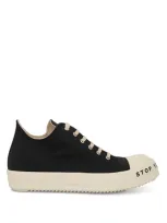 Rick Owens Drkshdw Drkshdw Low Woven Sneakers In Black/milk