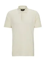 Hugo Boss Regular-fit Polo Shirt In Cotton And Silk In White