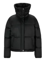 Hugo Water-repellent Puffer Jacket With Logo Patch In Black