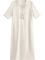 By Malene Birger Collared Maxi Dress In Ivory