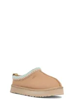 Ugg Kids' Tazz Braided-trim Suede And Shearling Slippers Beige