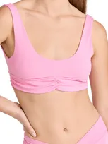 Riot Swim Pico Bikini Top In Bubblegum