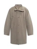 Issey Miyake Homme Plissé  Pleated Cardigan In Green