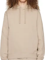 Hugo Beige Printed Hoodie In Medium Beige 267