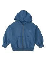 The Sunday Collective Kids' Natural Dye Everyday Zip-up Hoodie In Indigo