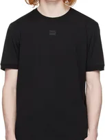 Hugo Black Logo Patch T-shirt In Black 001