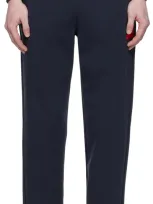 Hugo Navy Patch Sweatpants In Dark Blue 405