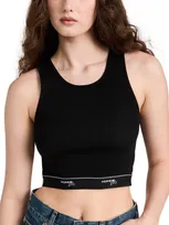 Hommegirls Logo-trim Cotton Tank Top In Black