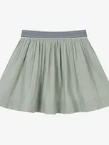 Petit Bateau Babies' Girls Green Cotton Muslin Skirt