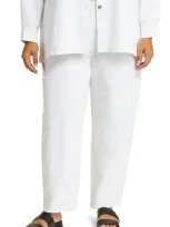 Eileen Fisher Stretch Organic Cotton & Hemp Ankle Lantern Cargo Pants In White