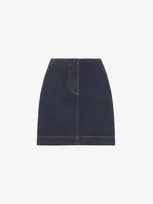 Whistles Womens Navy Contrast-stitch High-rise Denim Mini Skirt In Dark Denim