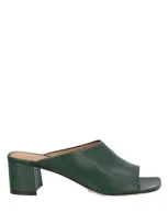 Dries Van Noten Woman Sandals Dark Green Size 8 Leather