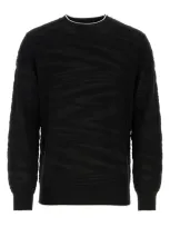 Missoni Zig-zag Crewneck Sweater In Black