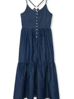 Truce Kids' Denim Maxi Dress In Blue