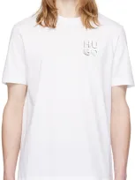 Hugo Cotton-jersey T-shirt With Decorative Reflective Logo In White