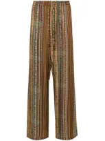 Siedres Striped Twill Trousers In Brown