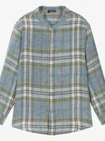 Il Gufo Kids' Boys Blue Check Linen Shirt