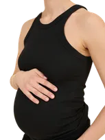 Ilouity Ribbed Pregnancy Tank (black/white/grey Melange)