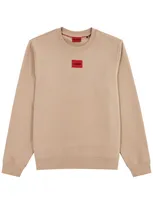 Hugo Logo Cotton Sweatshirt In Beige