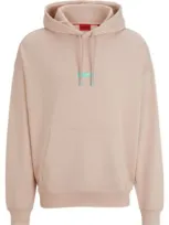 Hugo Cotton-terry Oversize-fit Hoodie With Seasonal Logos In Light Pink