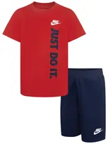 Nike Kids' Toddler Boys Just Do It T-shirt And Shorts, 2 Piece Set In Midnight Navy