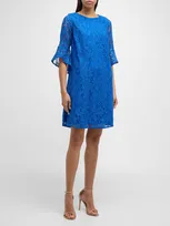 Caroline Rose Flora Lace Julia Dress In Royal