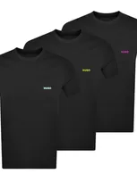 Hugo Triple Pack Crew Neck T Shirt Black