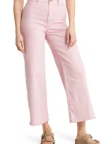 Billabong Free Fall Stretch Crop Wide Leg Pants In Soft Pink