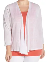 Nic + Zoe Nic+zoe '4-way' Three Quarter Sleeve Convertible Cardigan In Paper White