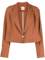 Alysi Cropped Single-breasted Blazer In Orange