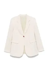 Alysi Single-breasted Blazer In Neutrals