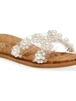 Anne Klein Bevvy Wedge Sandal In Clear Vinyl/ Cork