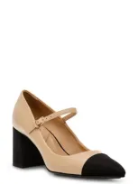 Anne Klein Bryant Pointed Toe Pump In Nude/black