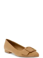 Anne Klein Women's Kalea Pointed Toe Buckle Flats In Sand