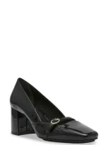 Anne Klein Women's Lexington Square Toe Block Heel Dress Pumps In Black Patent