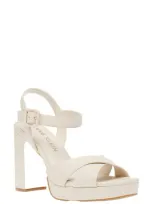 Anne Klein Zena Ankle Strap Platform Sandal In Off White