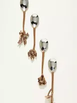 Anthropologie Foliage Teaspoons, Set Of 4 In Brown