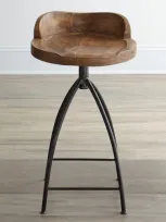 Arteriors Wood Swivel Barstool In Brown