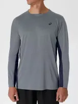 Asics Train Sana Long Sleeve Running Tee In Sheet Rock/peacoat, Men's At Urban Outfitters