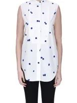 Aspesi Polka Dot Sleeves Shirt In Ivory