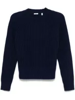 Aspesi Ribbed-knit Sweater In Blau