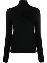 Aspesi Wool Turtleneck Knit Sweater In Black