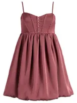 Astr The Label Bustier Bubble Hem Babydoll Dress In Merlot