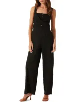 Astr The Label Cross Front Jumpsuit In Black