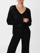 Atm Anthony Thomas Melillo Sequined Sweater In Black