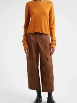 Atm Anthony Thomas Melillo Whipstitch Trim Cashmere Sweater In Cornelian Stone